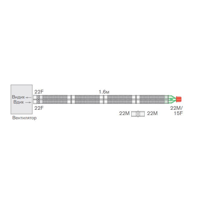 Дихальна система 1,6 м (m) (INTERSURGICAL)